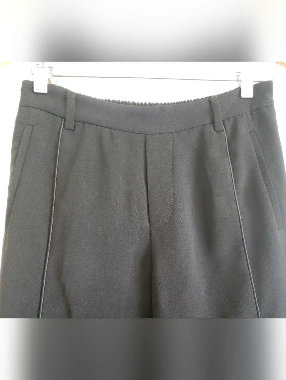 Vince Black Crepe Pintuck Elastic Waist Mid Rise Jogger Dress Pant XS - Picture 6 of 15